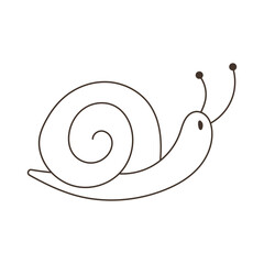 Minimalist brown snail line drawing © Maiza 