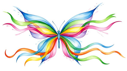 Vibrant watercolor butterfly with colorful wings