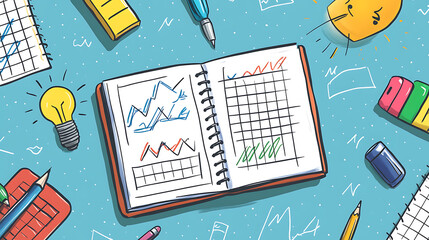 Business and sales-themed background with icons like shopping carts, money, stores, and packages. Ideal for wallpaper, presentations, marketing, and e-commerce designs.