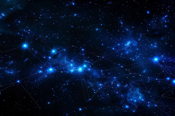 Abstract blue digital network background representing data connectivity and modern technology