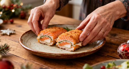 Balanced Salmon Cordon Bleu Presentation For Multiple Dining Concepts