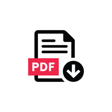 Pdf download icon, document file symbol for digital media