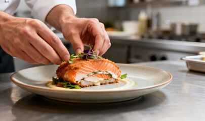 Elegant Dining Dish Featuring Salmon Cordon Bleu