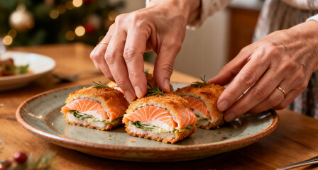 Salmon Cordon Bleu Presentation Suitable For Festive And Corporate Dining