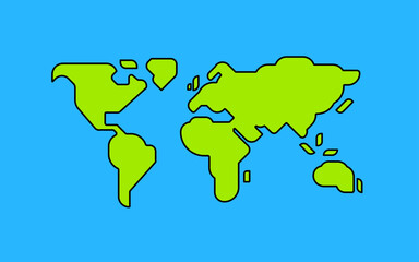 simple World Map, vector illustraion