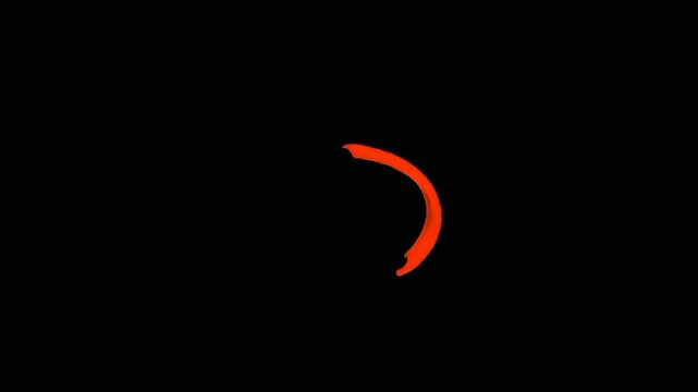 Hand drawn red circle on Black background