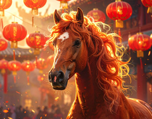 Horse Chinese New year fire 718371919