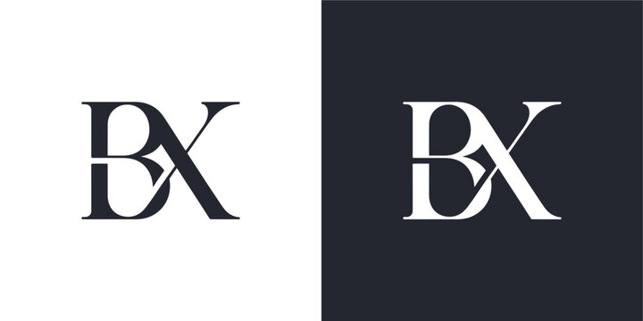 BX Letter Monogram Logo Design Vector , Initial Logo Vector for Identity