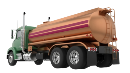 Isolated liquid transport semi-truck model, designed for hauling flammable materials or water