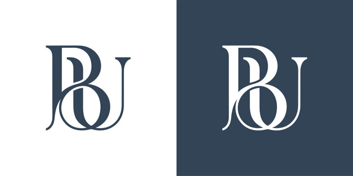 BU Letter Logo Design Vector , Initial Logo Vector for Identity