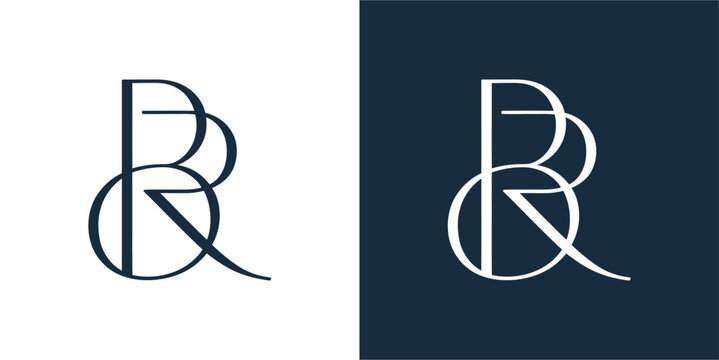 BR Initial Letter Minimalist Logo Design Vector , Initial Logo Vector