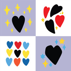 Sparkle Stars on Black Background