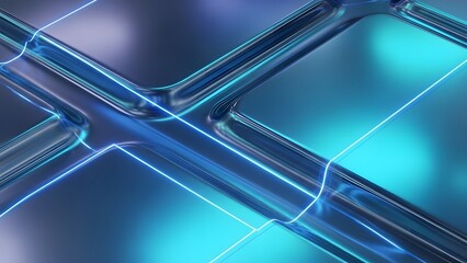 Intersecting blue neon lines