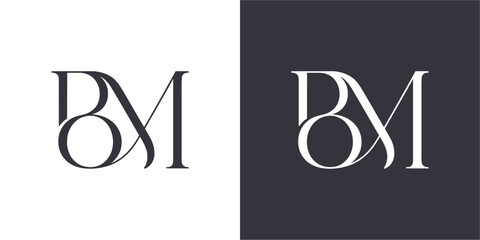 BM Letter Minimalist Logo Design Vector , Initial Logo Vector
