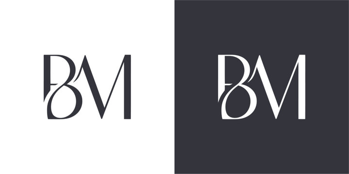 BM Letter Minimalist Logo Design Vector , Initial Logo Vector