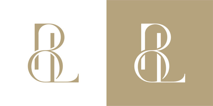 BL Letter Monogram Logo Design Vector , Initial Logo Vector for Brand Company