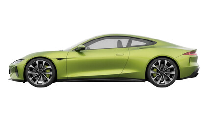 Isolated Green Car Exterior View, Automotive Design and Innovation, Modern Style Vehicle