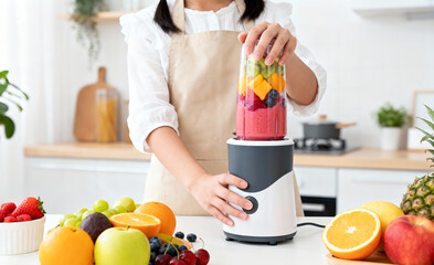 Mother Hands Holding Smoothie Ingredients In Natural Home Setting