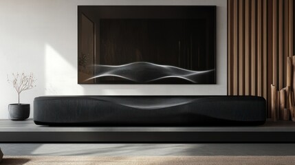 Modern Living Room Interior with TV and Decor.