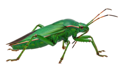 Isolated Green Jewel Bug with a Glossy Sheen, a Striking Insect and Natural World Wonder