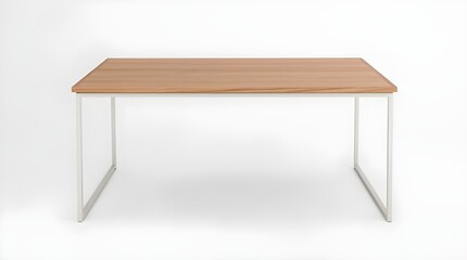 A rectangular table with a simple, modern design placed against a plain white background. The tabletop has a light wood finish with smooth edges and a flat, clean surface.