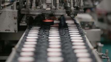 Naklejka premium Medium shot capturing efficient workflow on an automated casting line with smooth synchronized pouring and setting operations