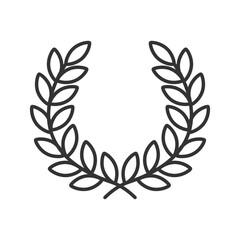 Outline wreath icon simple silhouette flat style design.