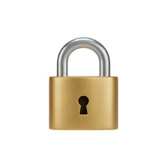 Naklejka premium Golden Padlock with Silver Shackle Closed.