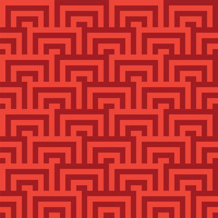 Geometric seamless pattern in red. Vector illustration.