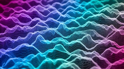 Abstract neon wave landscape