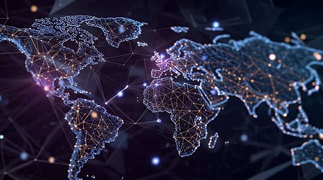 Interactive World Map Visualizing Data Networks in Digital Space