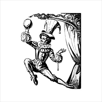 Vintage jester stage performance