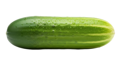 Isolated fresh green cucumber on a white surface ready for food prep in the kitchen