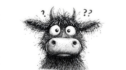 Mooch of Confusion: A Frazzled Cow in Ink. Generative AI
