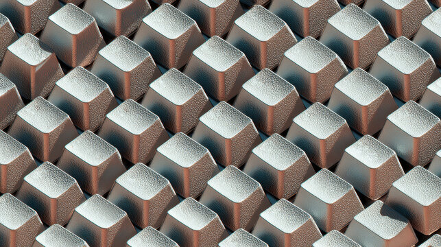 Seamless structured metallic keycap texture with letters and numbers.