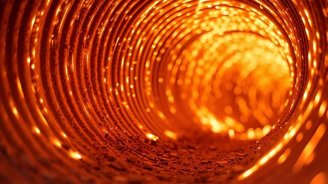 Wedding ceremony planning, glowing copper pipe with molten highlights.