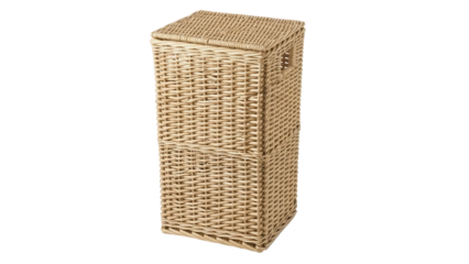 Isolated Wicker Laundry Hamper, Woven Laundry Basket Container with Lid and Built-In Handles