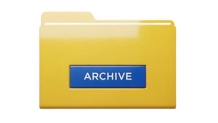 Isolated Archive folder icon for document preservation and business data storage needs