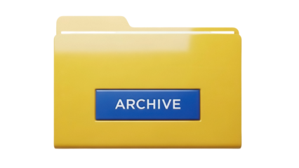 Isolated Archive folder icon for document preservation and business data storage needs