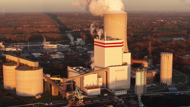 Lunen Stummhafen Coal Power Station Aerial View