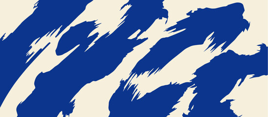 Abstract blue beige brushstroke pattern background. Modern artistic texture paint minimal design backdrop