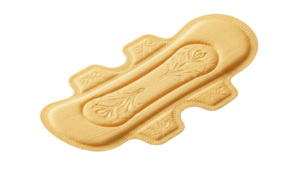 Isolated sanitary pad, feminine hygiene protection with wings for period or incontinence needs