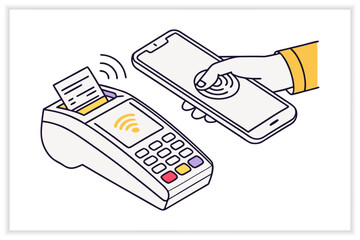 Digital Wallet Vector Illustration Set Mobile Payment, Online Banking, Fintech, Cashless Transaction