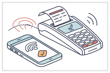 Digital Wallet Vector Illustration Set Mobile Payment, Online Banking, Fintech, Cashless Transaction