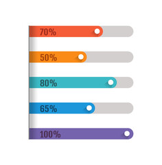 Infographic chart. Percent number graph. Business scheme presentation. Indicator data bar. Loading process visualization. Workflow analysis. Histogram scheme. Info segment. Vector statistic infograph