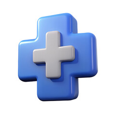 Fototapeta premium 3d medical cross icon rounded edges clean health