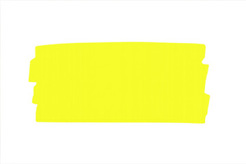 Yellow highlighter mark brush stroke design element