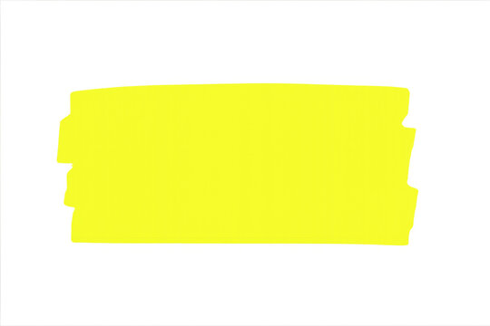 Yellow highlighter mark brush stroke design element
