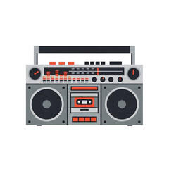 Fototapeta premium Retro boombox with cassette player and speakers