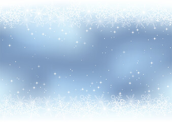 Seamless Abstract Snowflakes Background, Vector Illustration. Horizontally Repeatable.